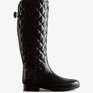 BRAND NEW! Hunter Boots - Women's Adjustable Quilted Tall Rain Boots - Black